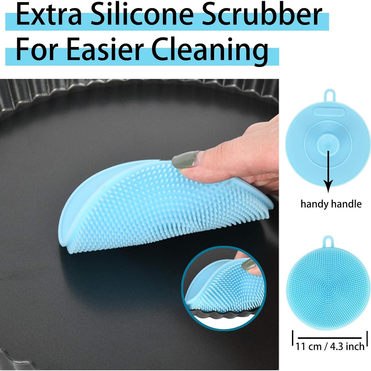 Mini Tart Pans with Removable Bottom 4 inch Set of 10, Non-stick Round Quiche Pan Heavy Duty Carbon Steel for Mousse Cakes, Christmas Dessert Baking with Silicone Scrubber