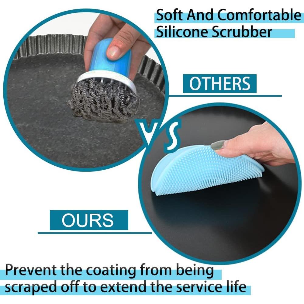 Mini Tart Pans with Removable Bottom 4 inch Set of 10, Non-stick Round Quiche Pan Heavy Duty Carbon Steel for Mousse Cakes, Christmas Dessert Baking with Silicone Scrubber