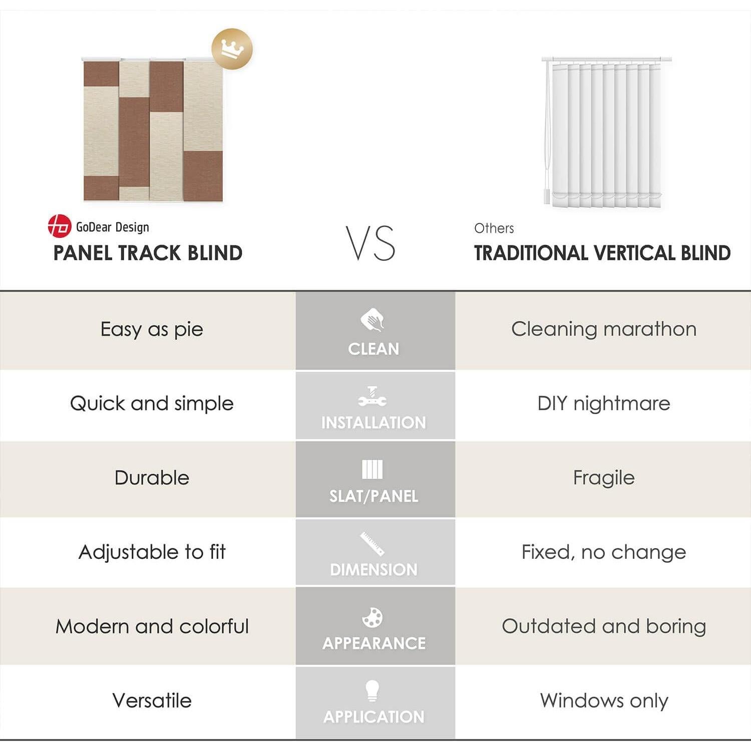 GoDear Design Adjustable Vertical Blinds for Sliding Doors, Extendable Track from 45.8" to 86" W, Trimmable Panel Curtains Up to 96", Semi-Sheer Panels with Shimmering Sequins, Diamond Silver