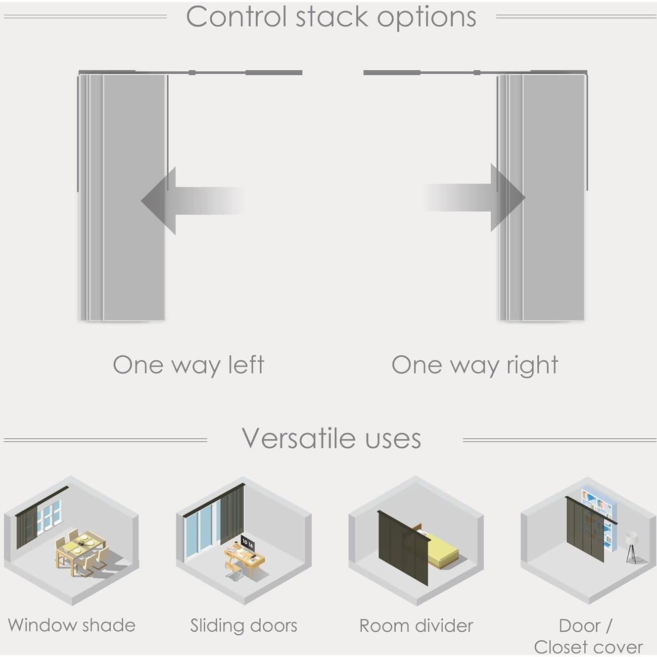GoDear Design Adjustable Vertical Blinds for Sliding Doors, Extendable Track from 45.8" to 86" W, Trimmable Panel Curtains Up to 96", Semi-Sheer Panels with Shimmering Sequins, Diamond Silver