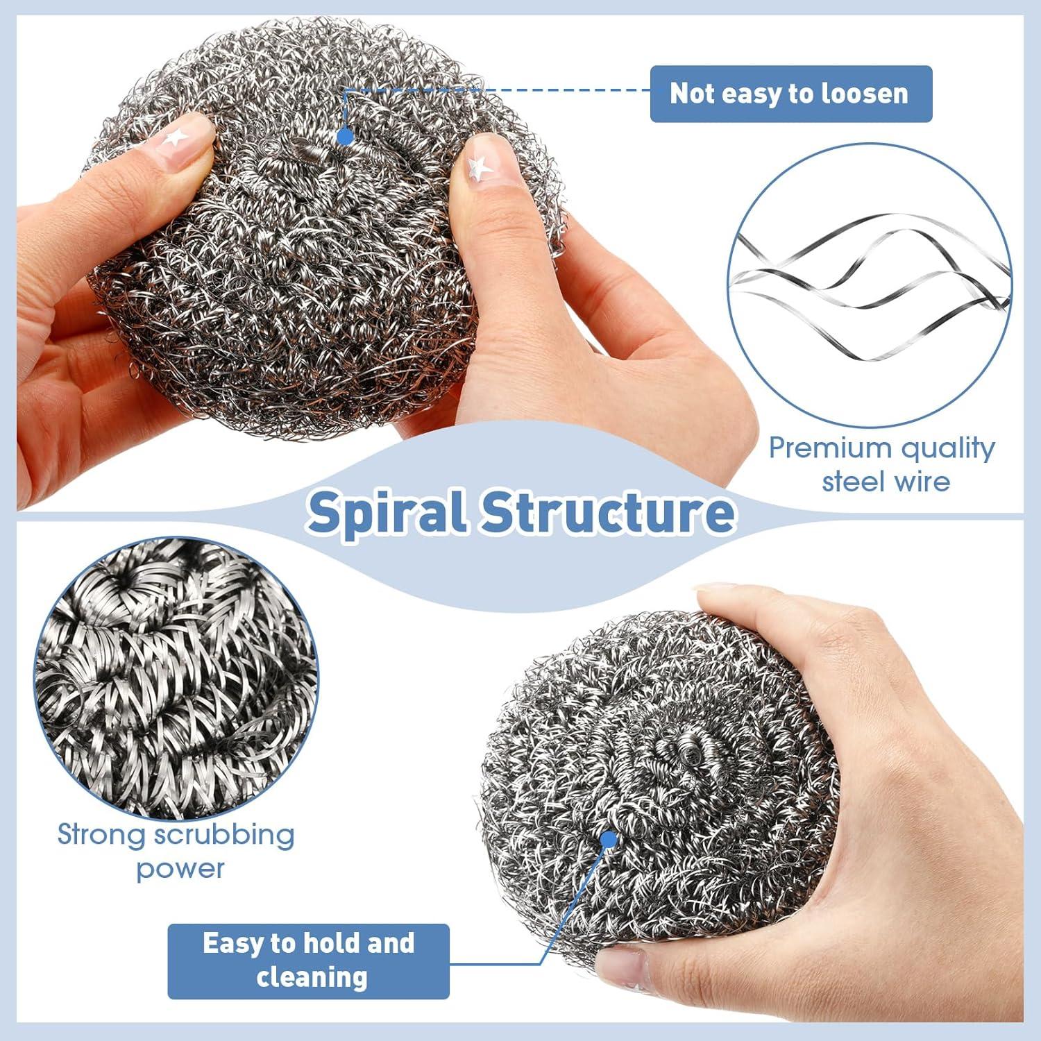 Estropajos de Acero Inoxidable Roshtia 24 Pcs 50g 9-9.5cm