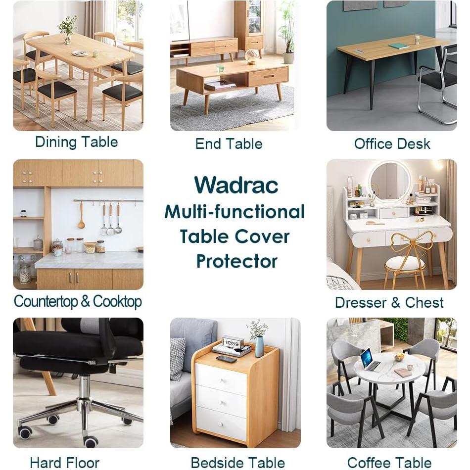 Protector de Mesa Rectangular Wadrac 55.88x111.76 cm PVC Transparente