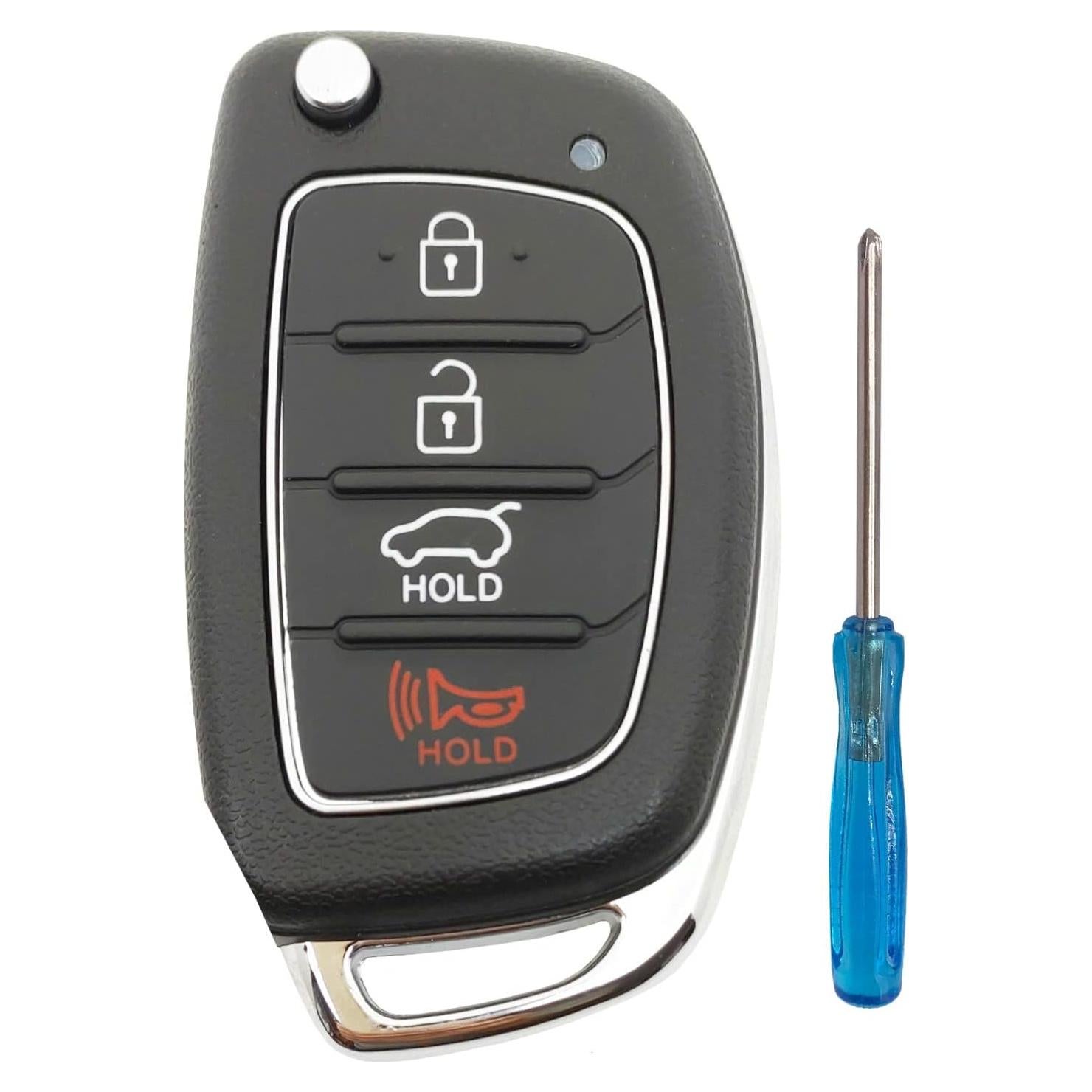 Funda de llavero Hyundai 4 botones negra sin chip