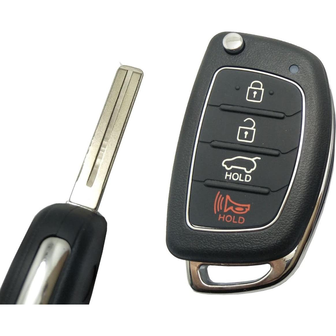 Funda de llavero Hyundai 4 botones negra sin chip