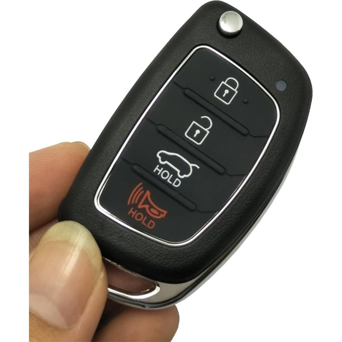 Funda de llavero Hyundai 4 botones negra sin chip