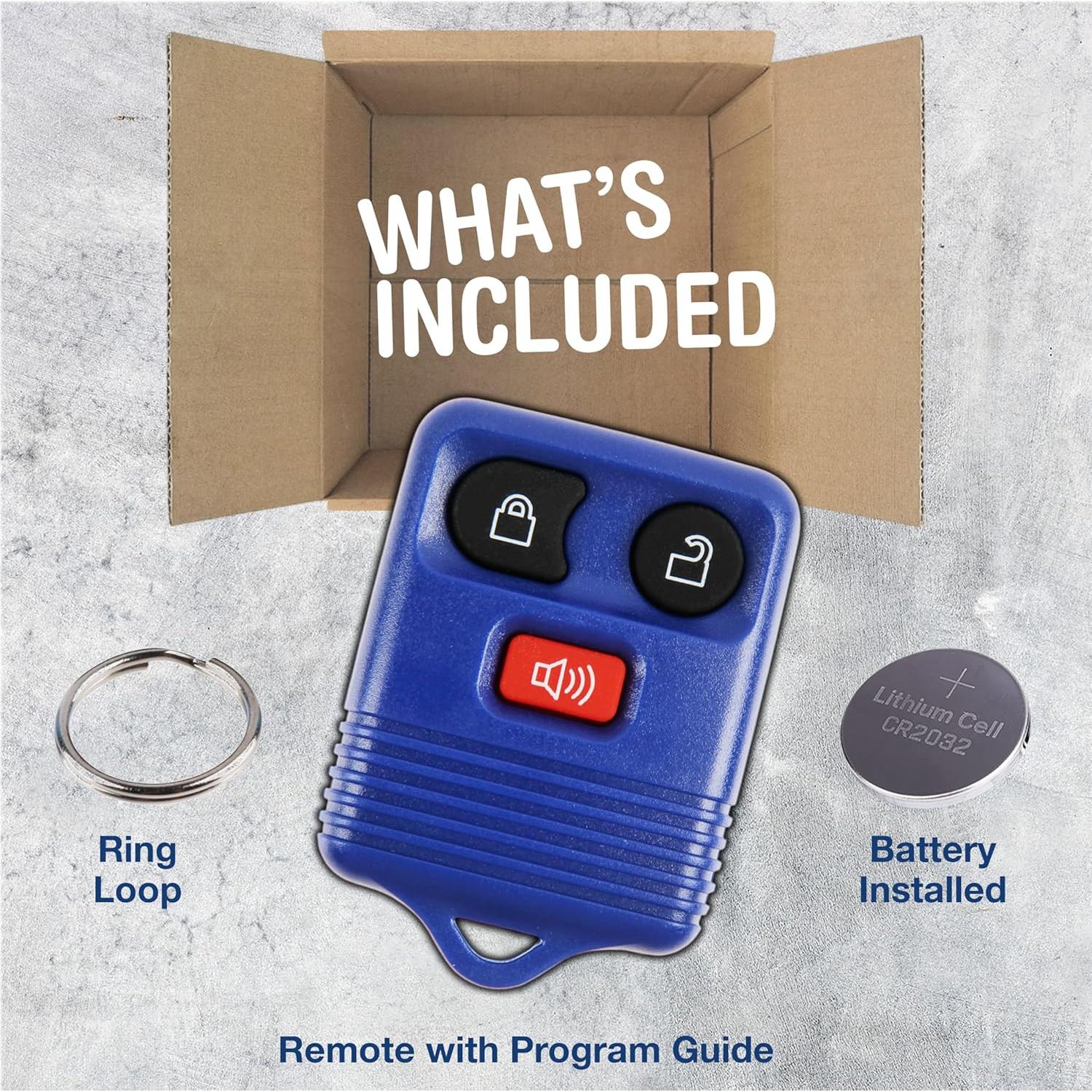 Llavero Remoto KeylessOption KPT1291 3 Botones Azul Marino