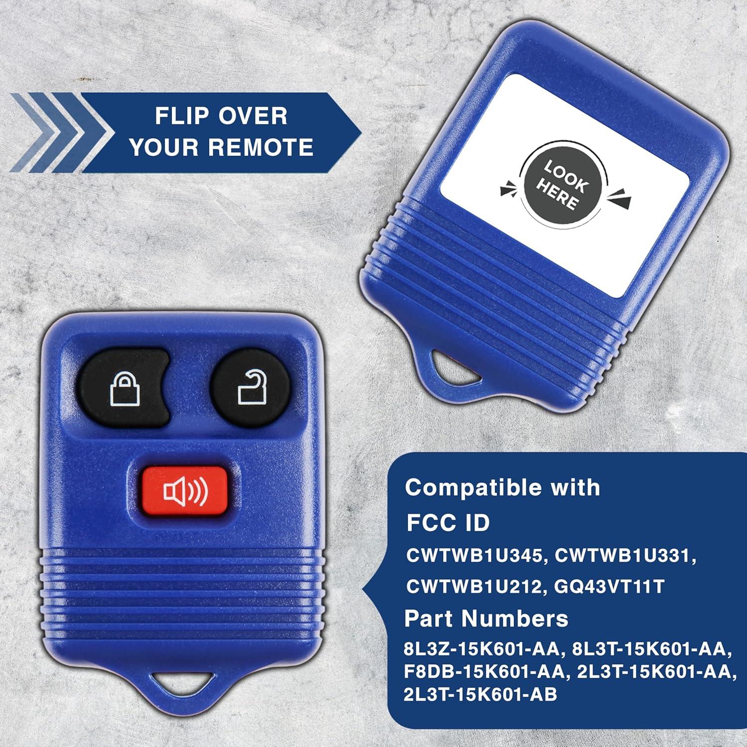 Llavero Remoto KeylessOption KPT1291 3 Botones Azul Marino