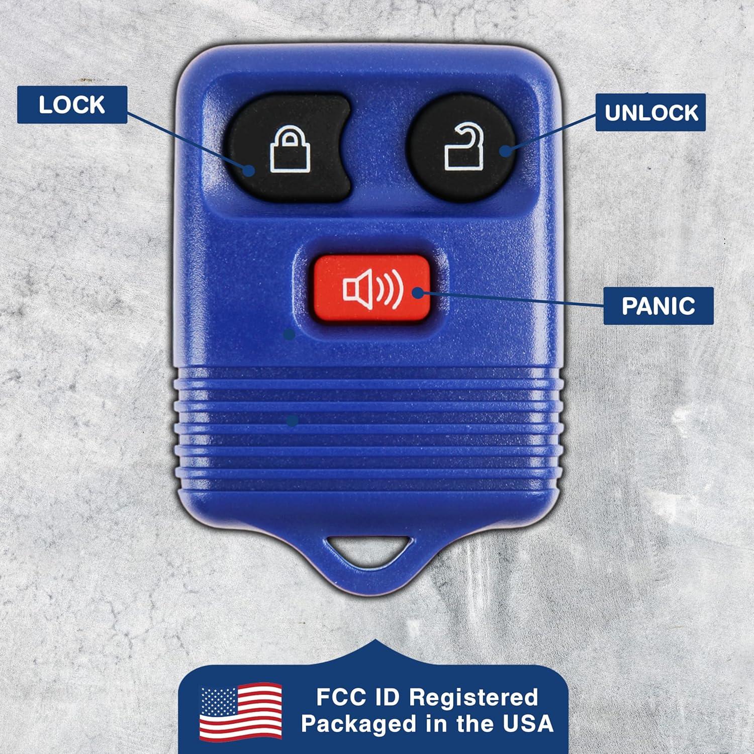 Llavero Remoto KeylessOption KPT1291 3 Botones Azul Marino