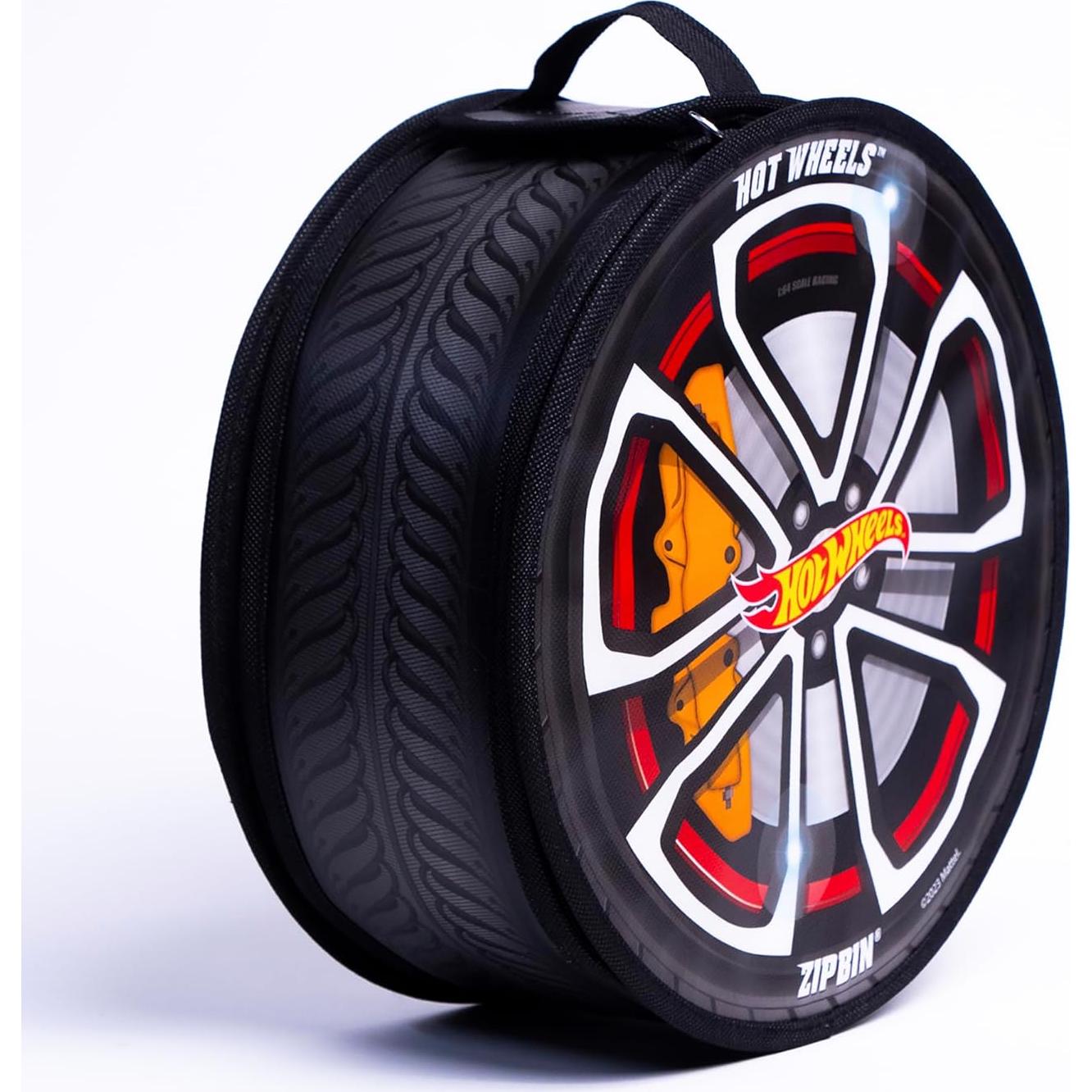 Tara Toy: ZipBin Wheelie Track Pack - Unzips Into A Racetrack Mat, Holds 100 Toy Cars, Storage & Play, Circle Tire Design, Kids Ages 3+