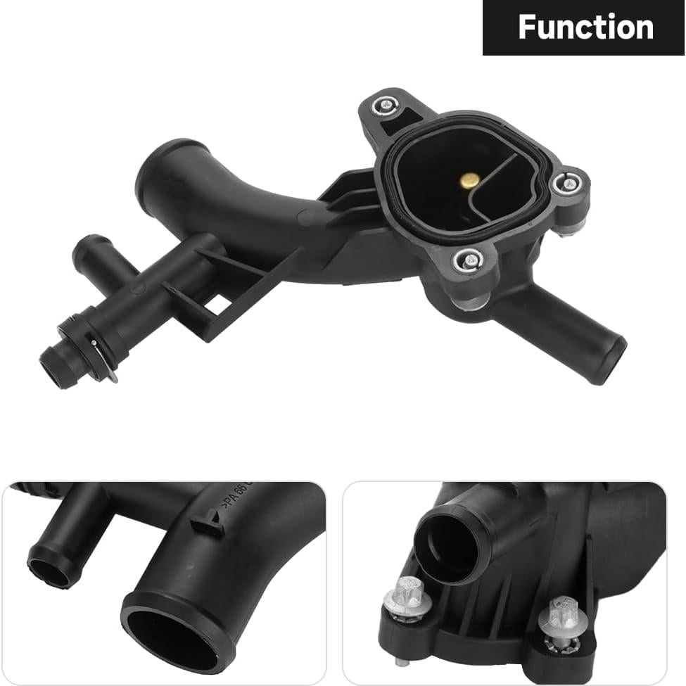 Engine Coolant Housing Water Outlet with Hose - Compatible for Chevrolet Cruze 2011-2016 - Replace Part 25193922 13251447
