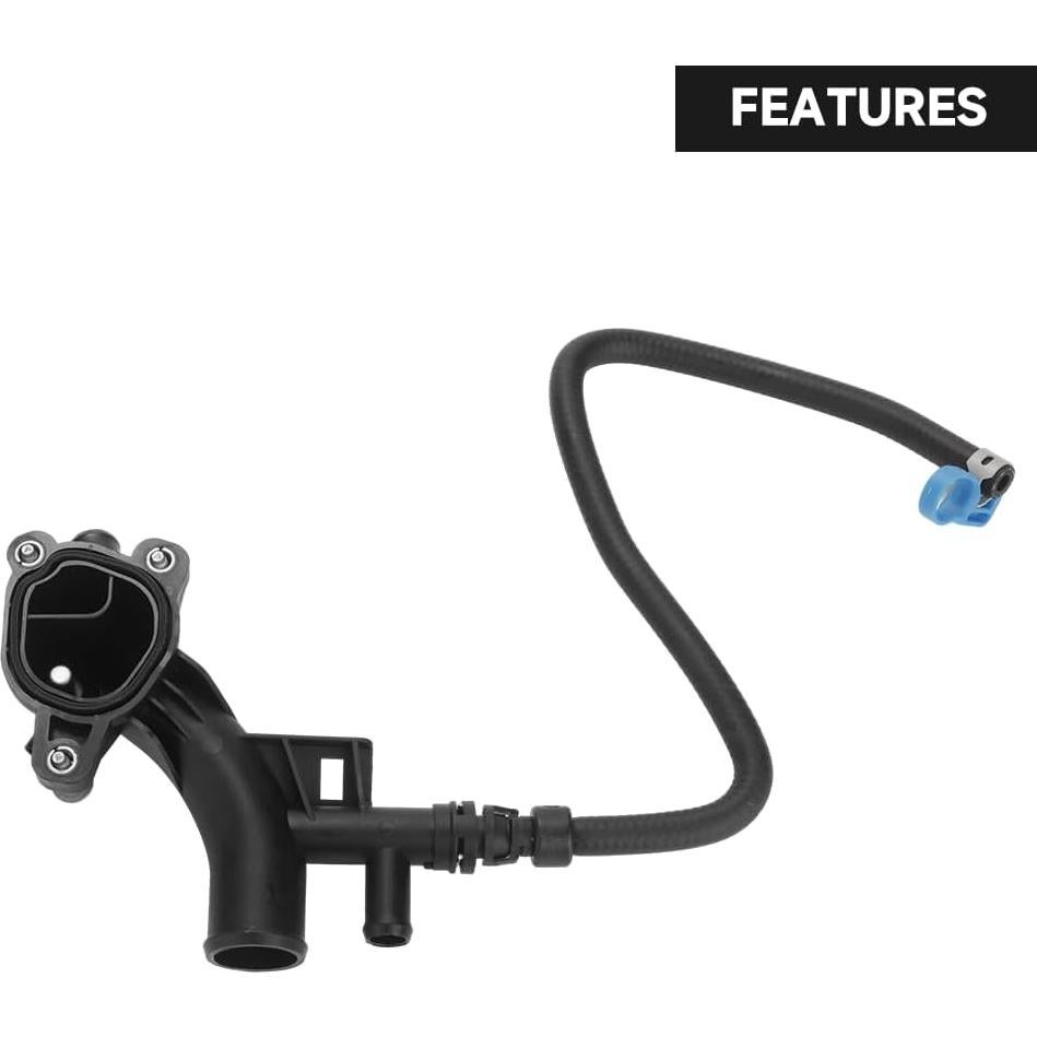 Engine Coolant Housing Water Outlet with Hose - Compatible for Chevrolet Cruze 2011-2016 - Replace Part 25193922 13251447