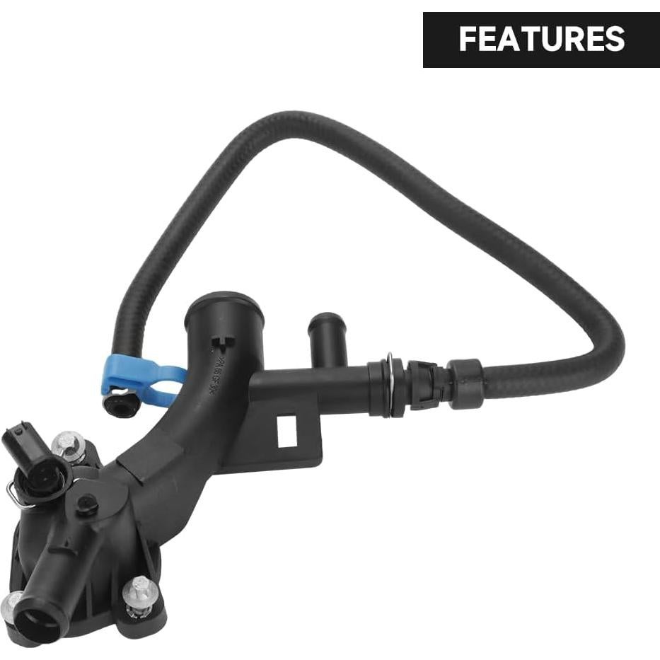 Engine Coolant Housing Water Outlet with Hose - Compatible for Chevrolet Cruze 2011-2016 - Replace Part 25193922 13251447