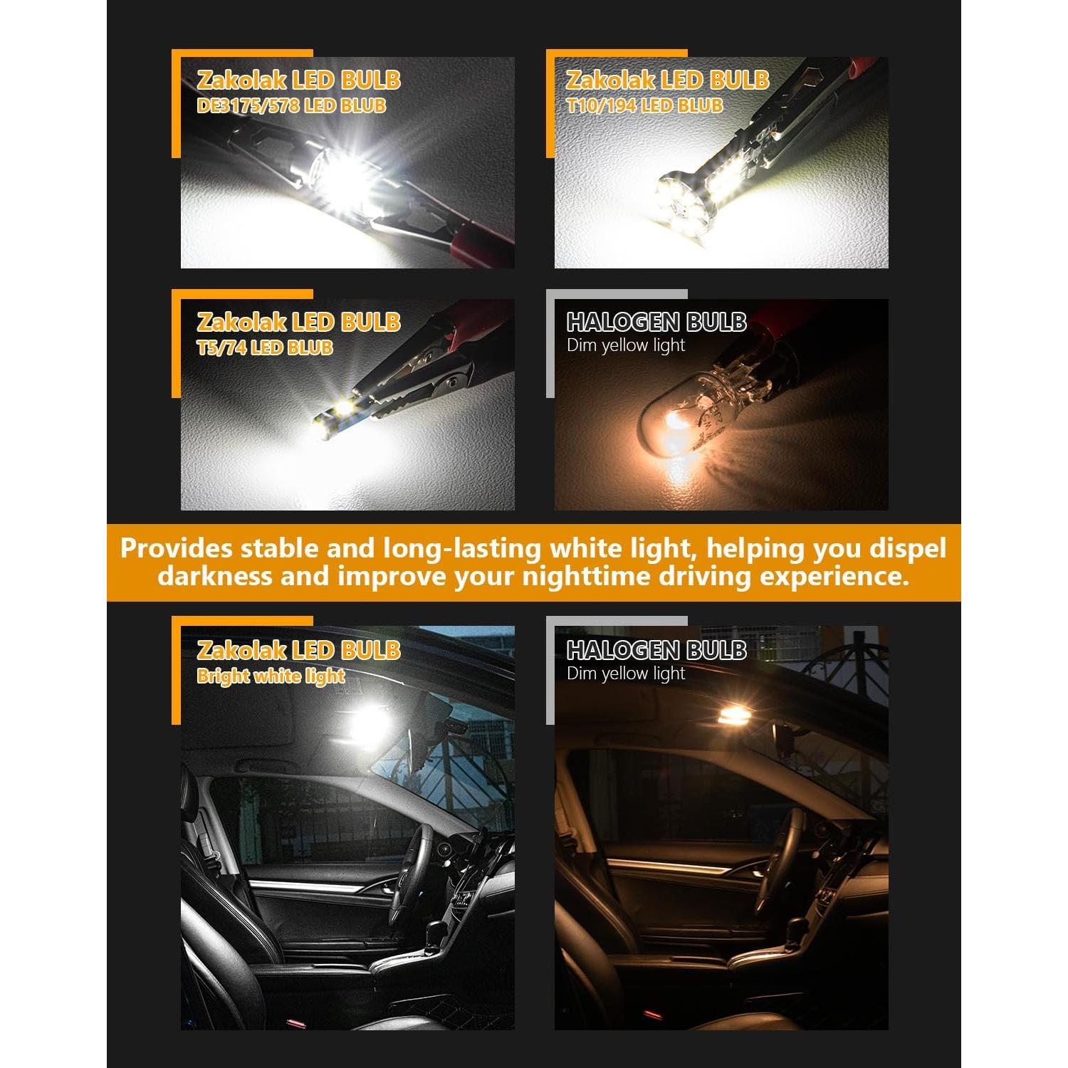 Kit de 24 Bombillas LED para Interiores de Auto Zakolak