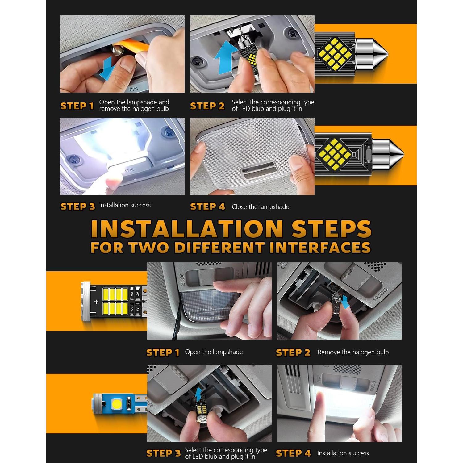 Kit de 24 Bombillas LED para Interiores de Auto Zakolak