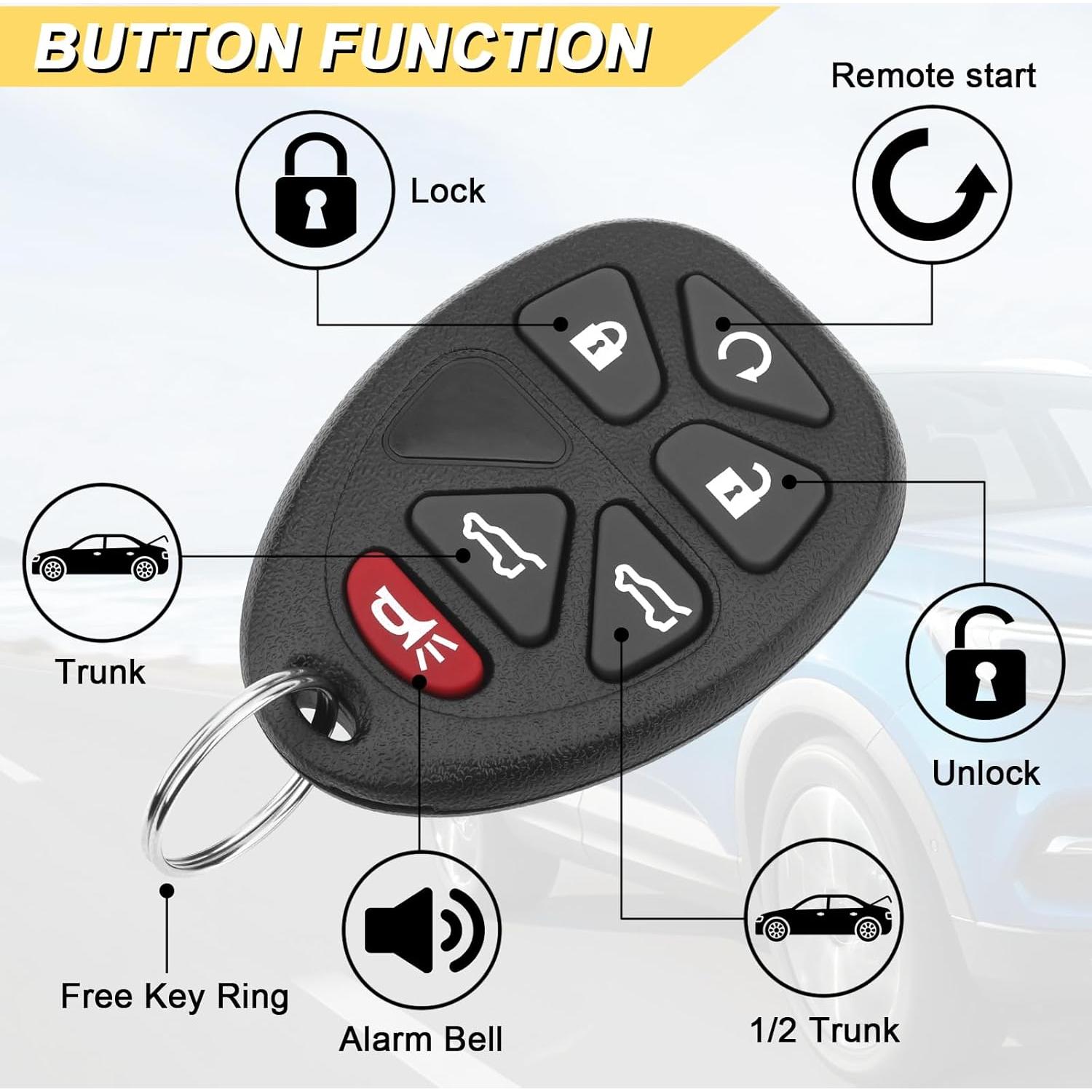 Control Remoto Llavero Vurkcy OUC60270 6 Botones Chevy 07-14