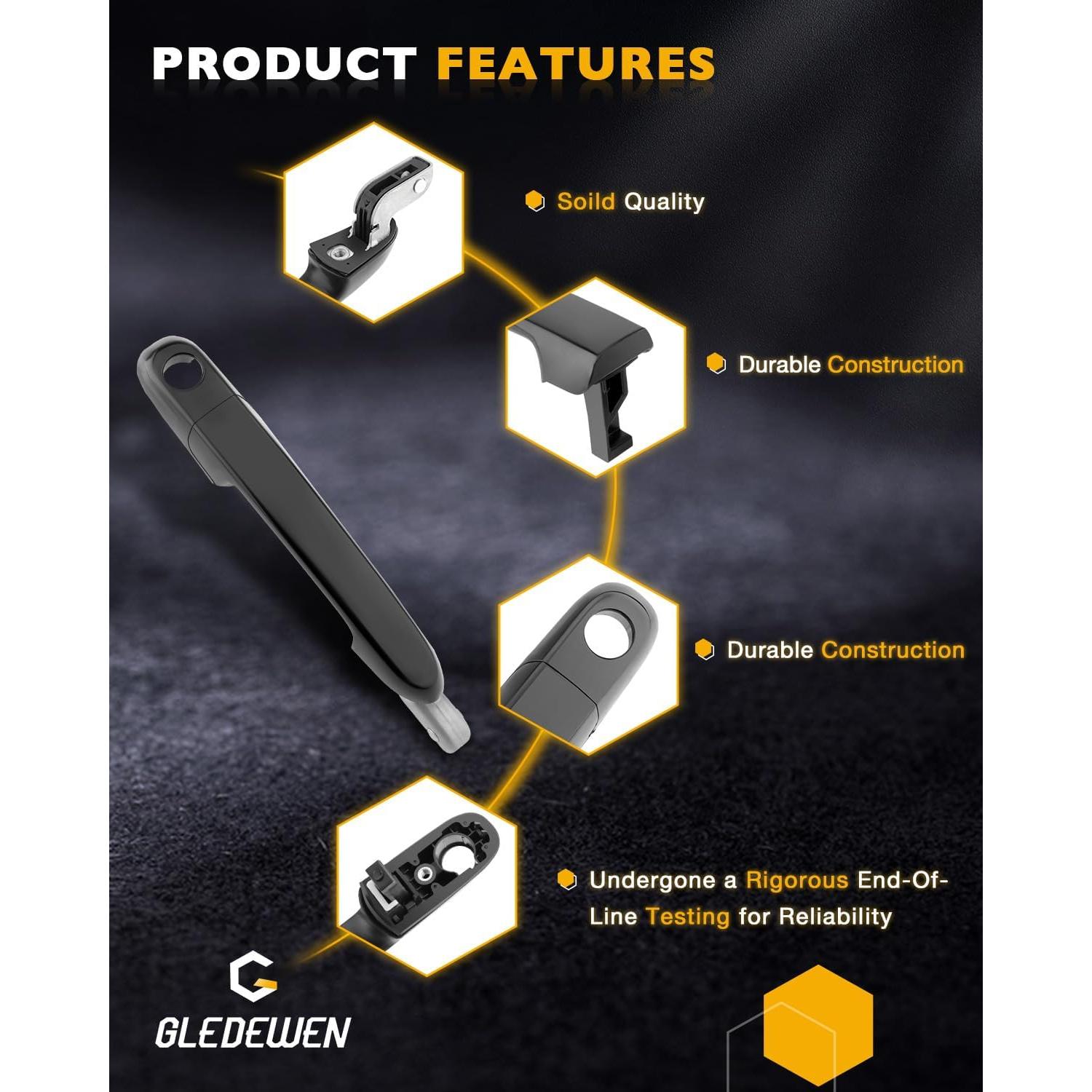 Juego de Manijas de Puerta Exterior Gledewen 2006-2011 Hyundai Accent