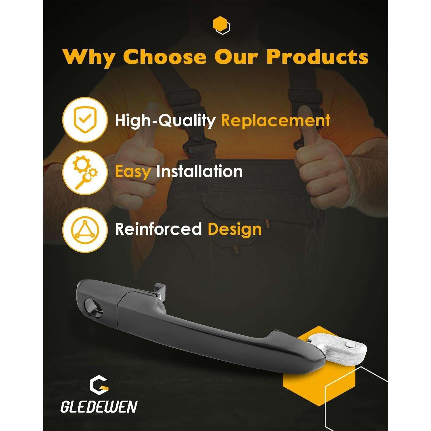 Juego de Manijas de Puerta Exterior Gledewen 2006-2011 Hyundai Accent