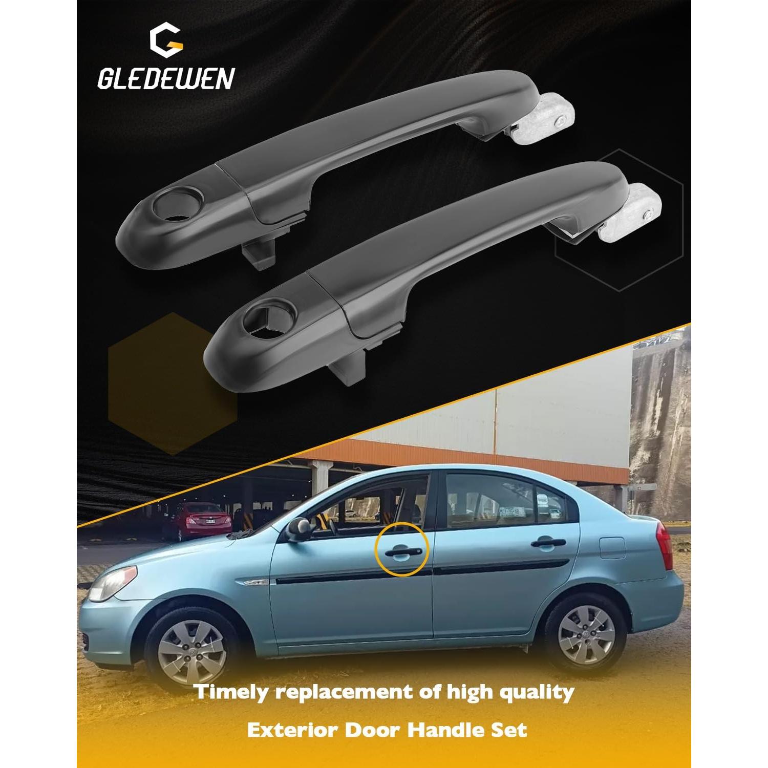 Juego de Manijas de Puerta Exterior Gledewen 2006-2011 Hyundai Accent