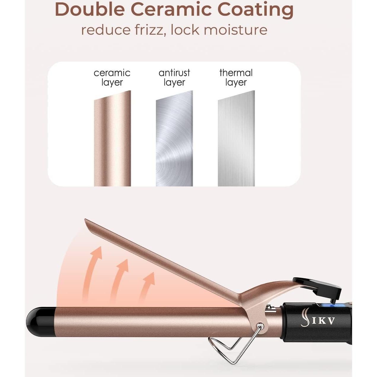 Rizador de Cerámica 1 Pulgada IKV Profesional Doble Voltaje
