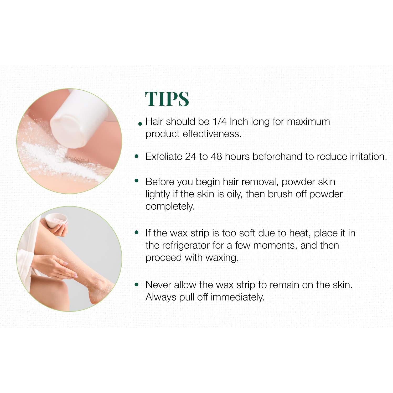 Clean + Easy Pre-Wax Body Wax Strips - Ready-to-Use Hair Removal Wax Strips for Face & Body, Easy At-Home Waxing, 12 Count