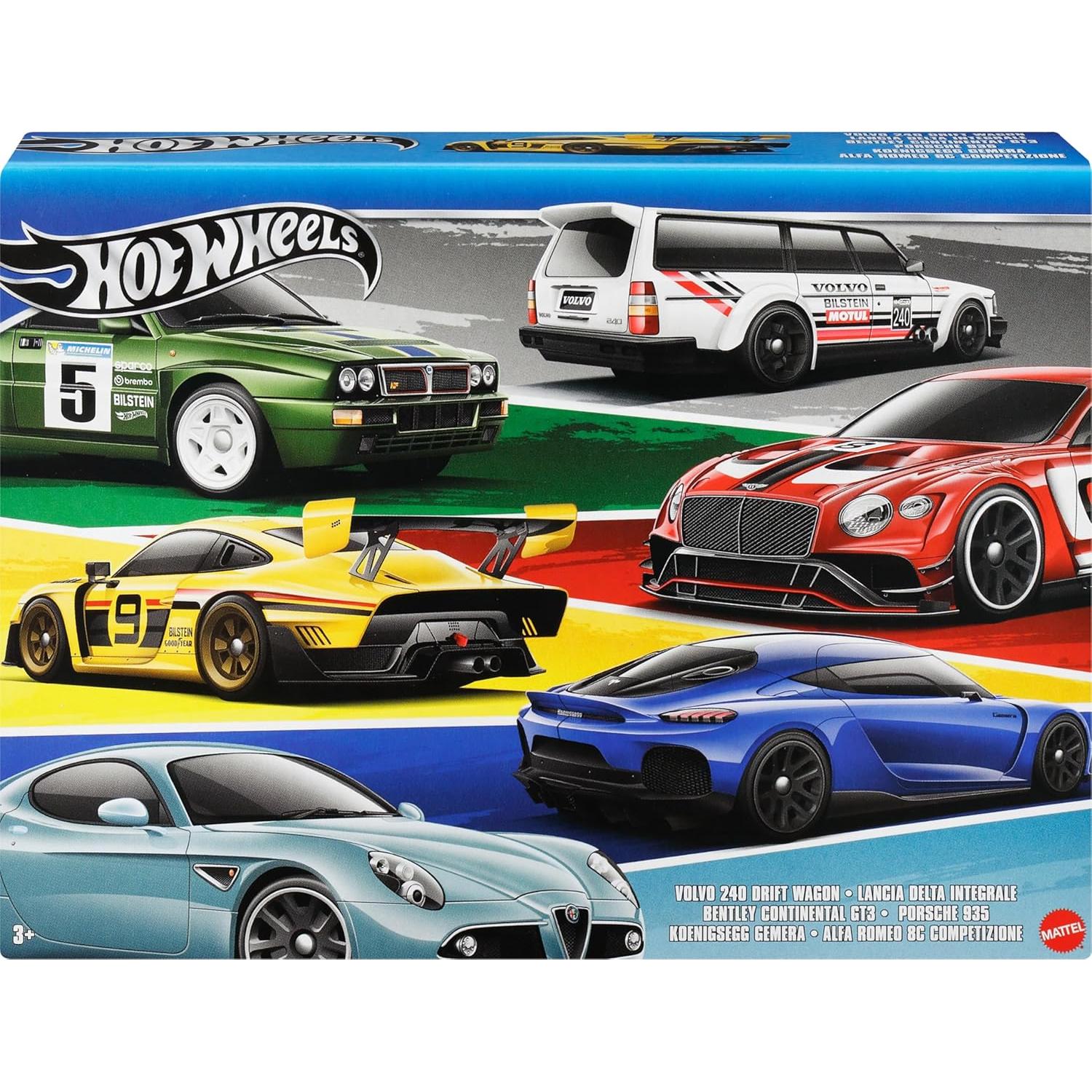 Set de 6 Autos Hot Wheels Euro 1:64 con Decoración Mejorada