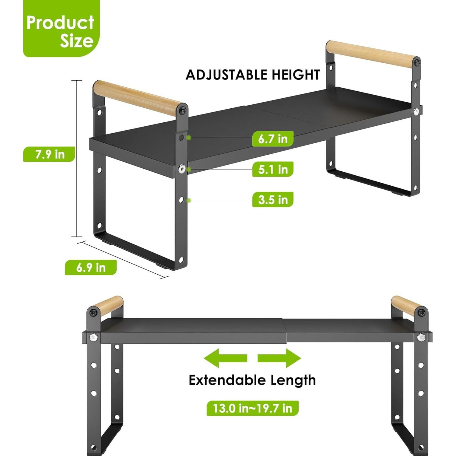 Estante Expandible DOLALIKE para Cocina y Baño, Negro