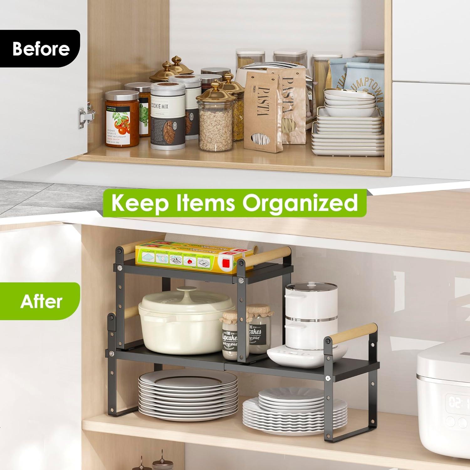 Estante Expandible DOLALIKE para Cocina y Baño, Negro