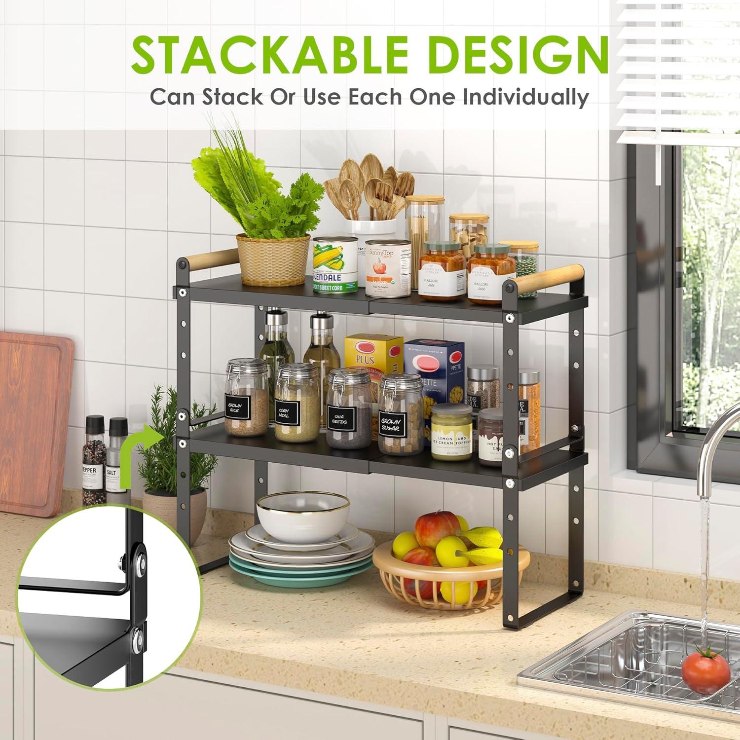 Estante Expandible DOLALIKE para Cocina y Baño, Negro