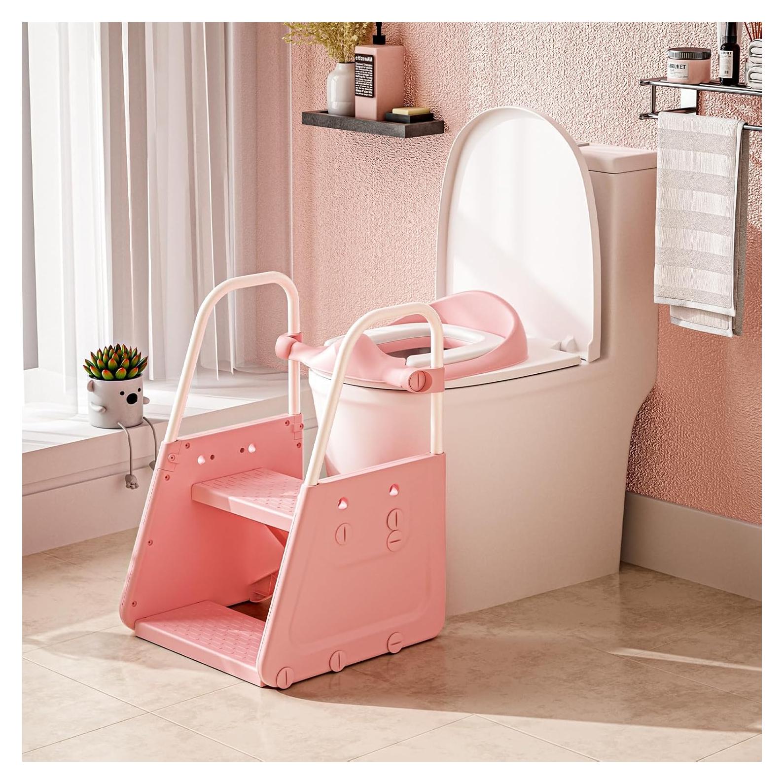 Asiento de Entrenamiento para Baño 3 en 1 CheerKid Rosa