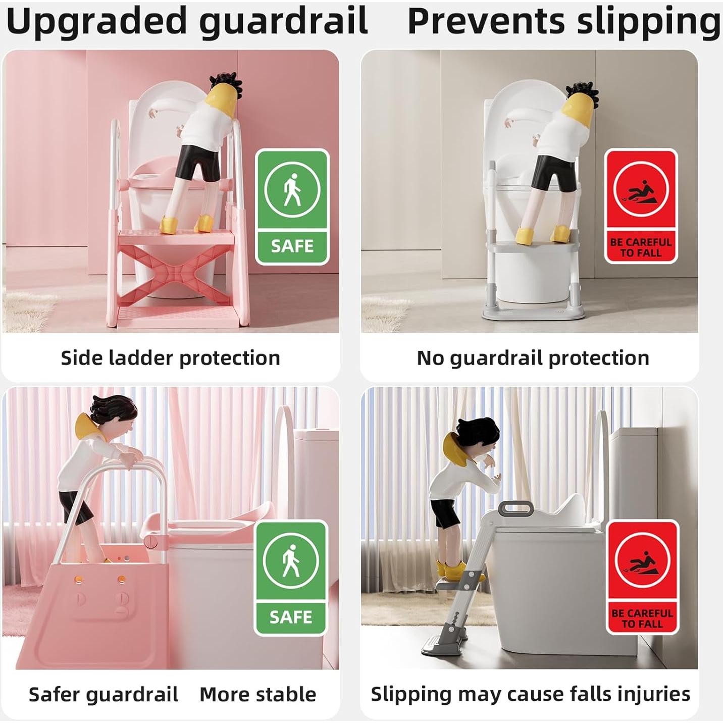 Asiento de Entrenamiento para Baño 3 en 1 CheerKid Rosa