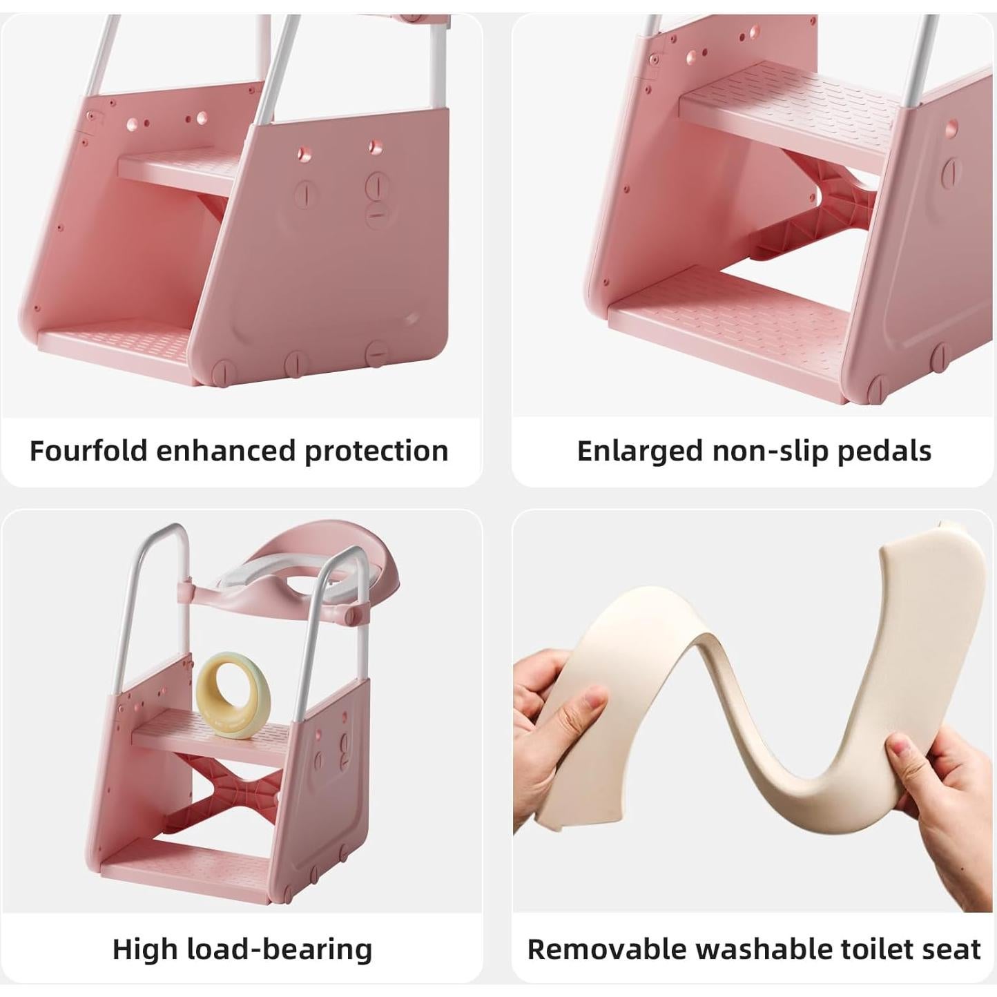 Asiento de Entrenamiento para Baño 3 en 1 CheerKid Rosa