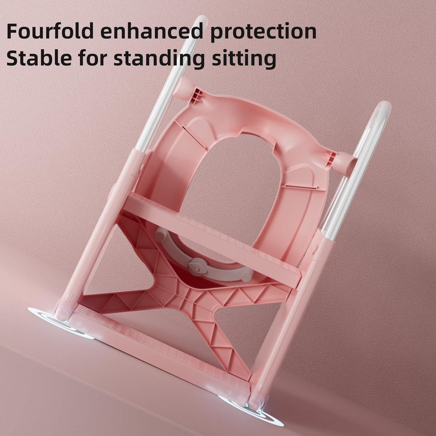 Asiento de Entrenamiento para Baño 3 en 1 CheerKid Rosa