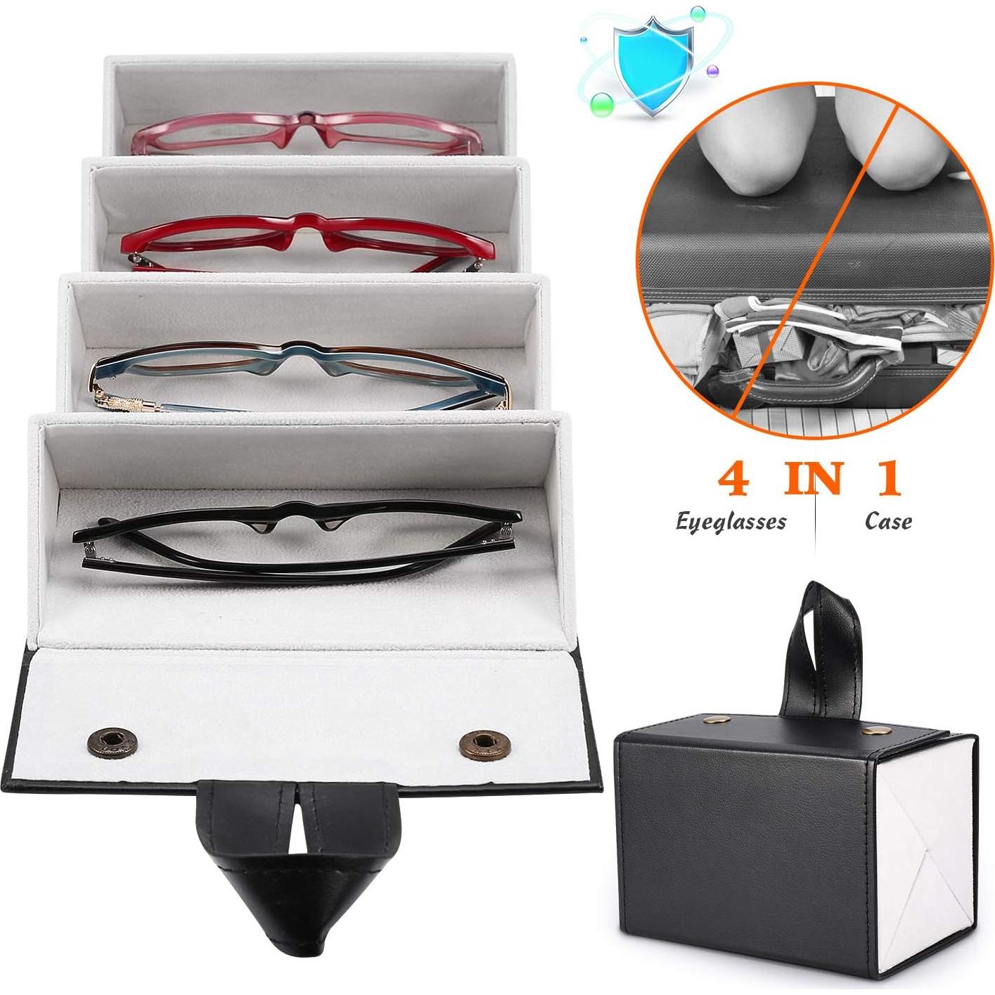 Organizador de Gafas de Sol SMARTTOP 4 Ranuras Plegable Negro