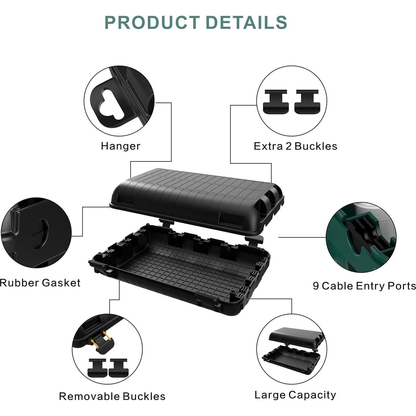 Caja Eléctrica Impermeable H HUNLEE 2 Unidades 23x16.8cm