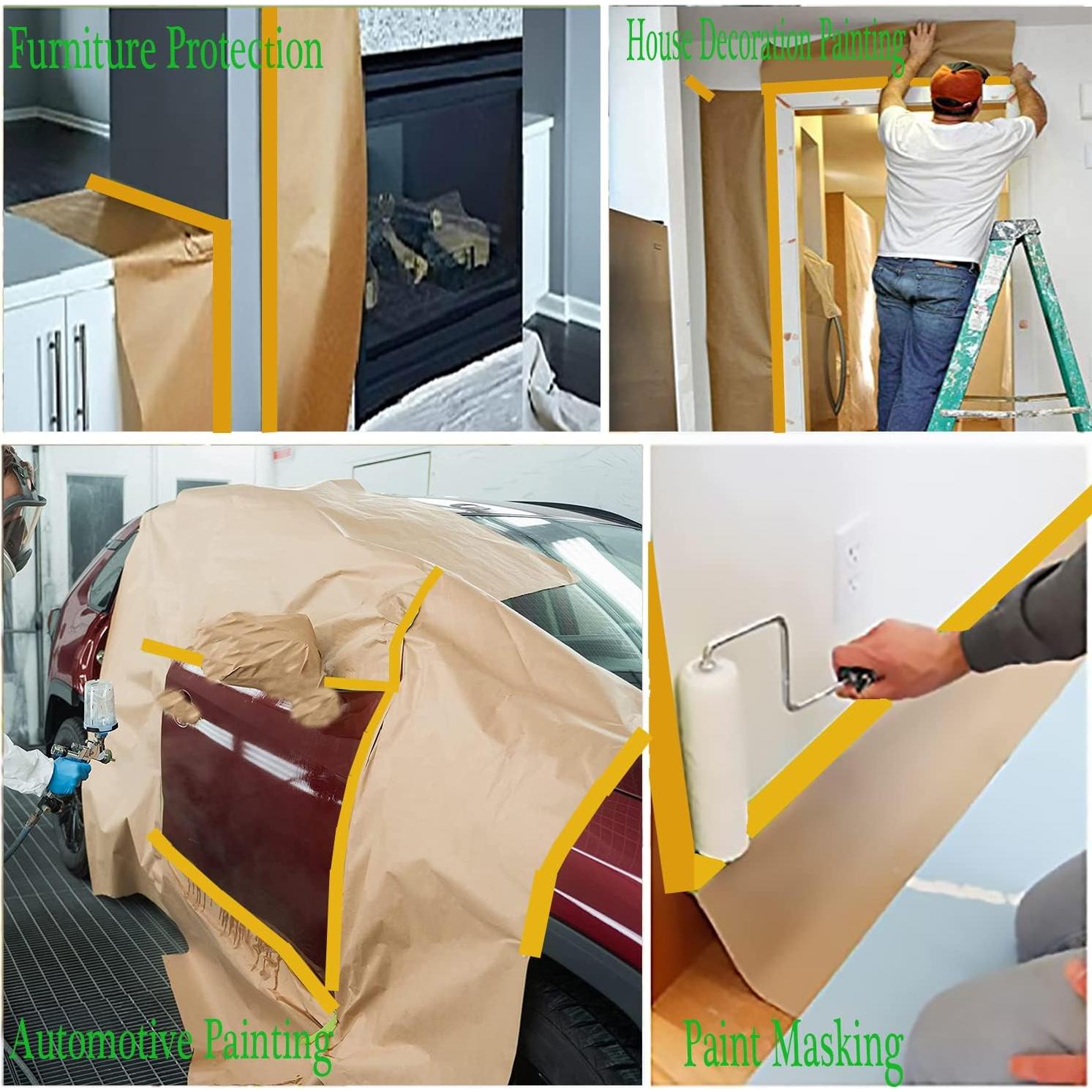 Papel de Enmascarar Adhesivo x2 1.52m x 0.51m para Pintura