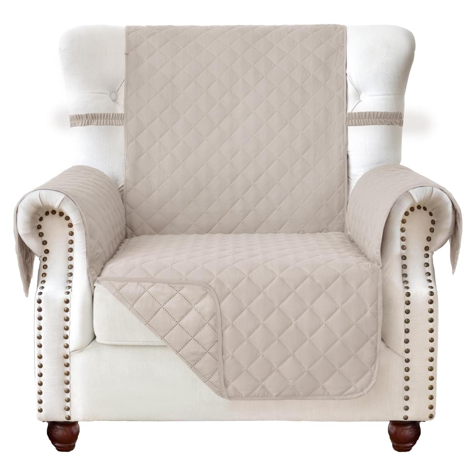 Funda de Silla Reversible Fandyacke Beige 58.42 cm Resistente al Agua