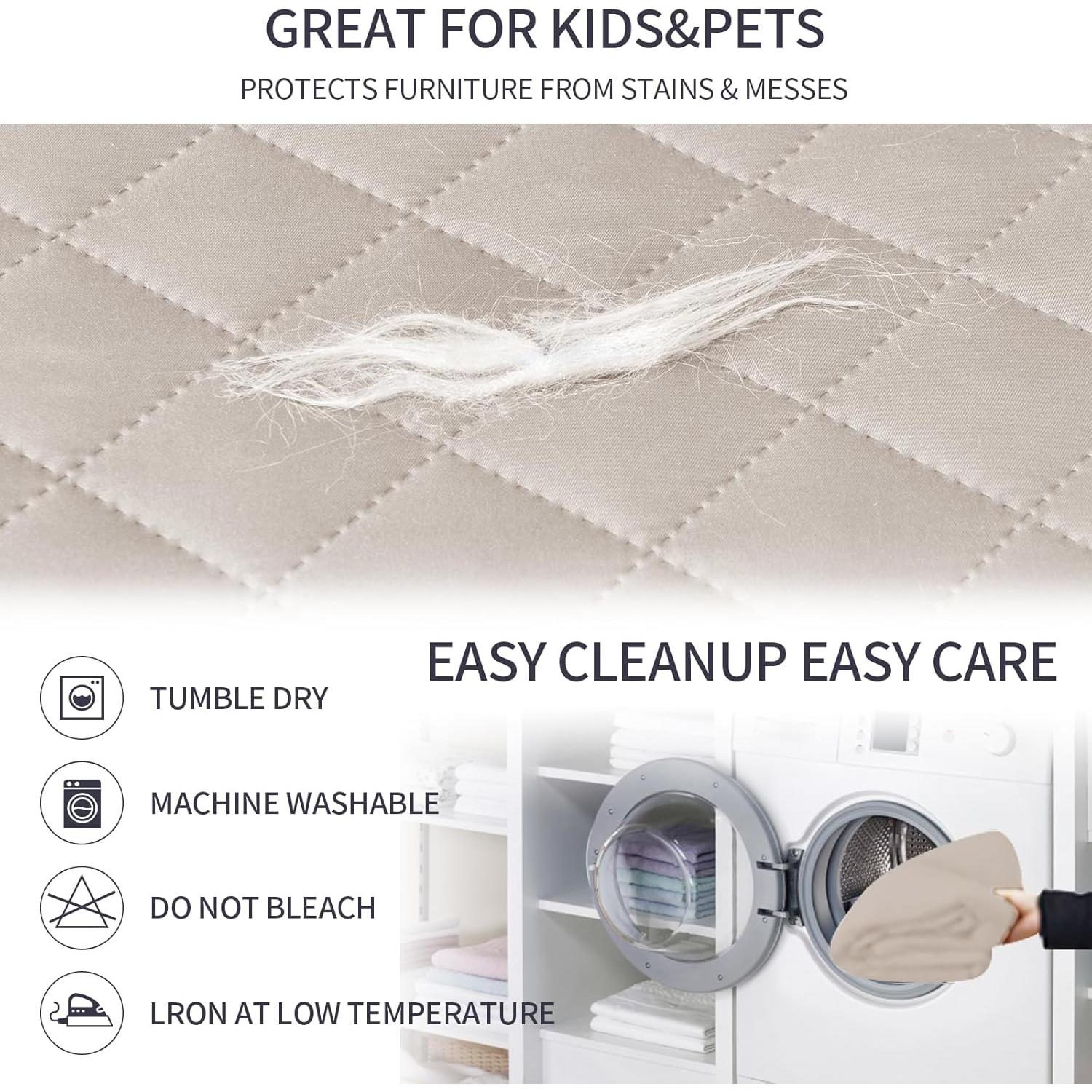 Funda de Silla Reversible Fandyacke Beige 58.42 cm Resistente al Agua