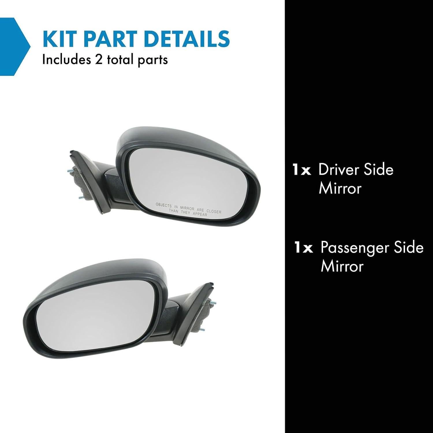 Juego de Espejos Laterales TRQ con Calefacción para Chrysler 300