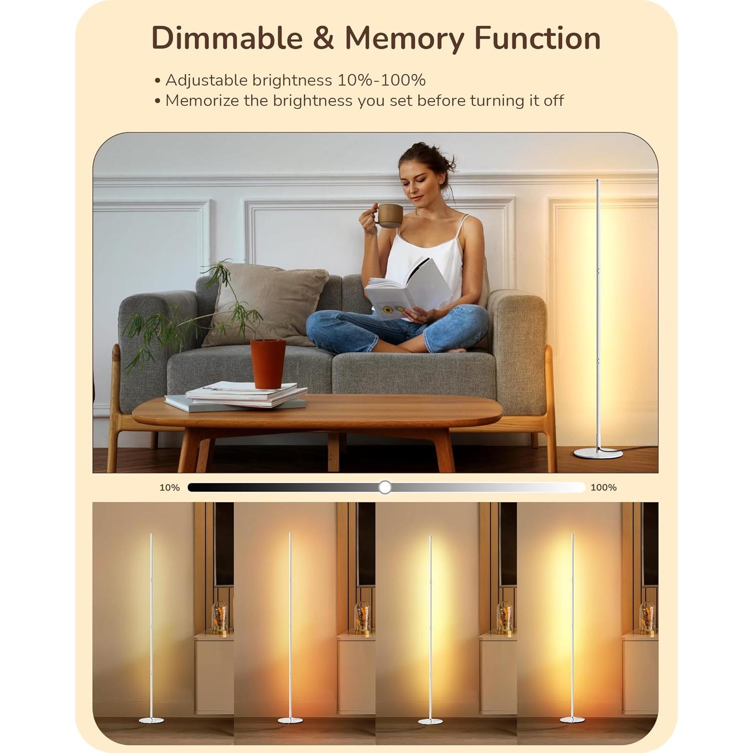 Lámpara de Pie LED Edishine Minimalista Regulable 3000K