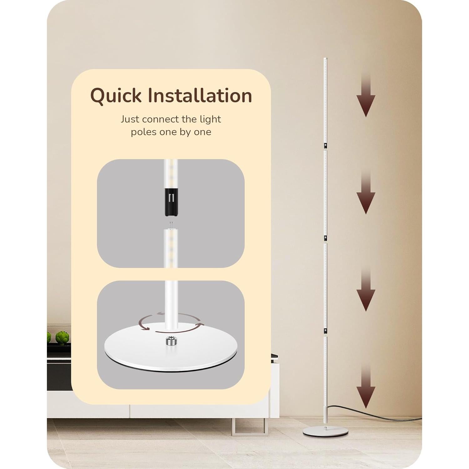 Lámpara de Pie LED Edishine Minimalista Regulable 3000K