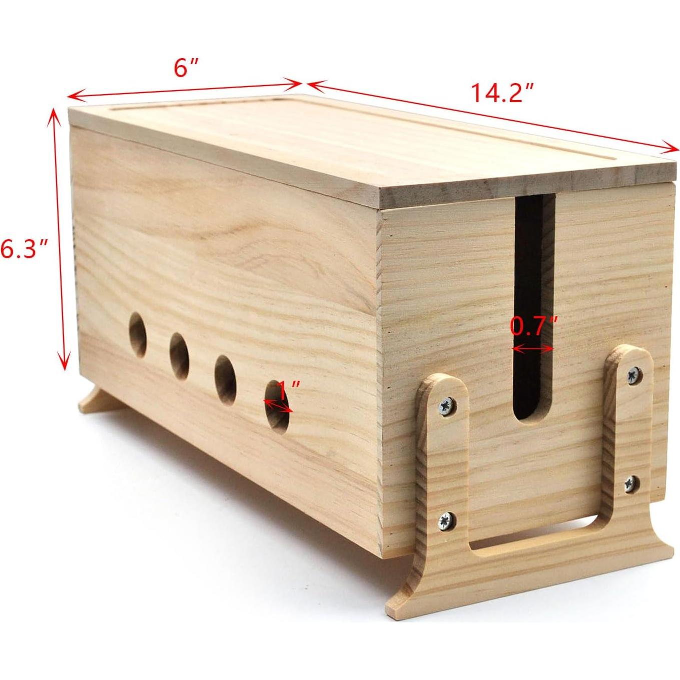 Caja Organizadora de Cables de Madera Natural Itvexeme 36.07 cm
