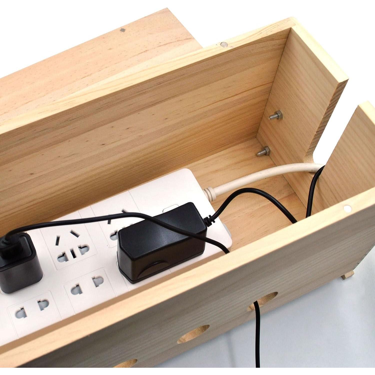 Caja Organizadora de Cables de Madera Natural Itvexeme 36.07 cm