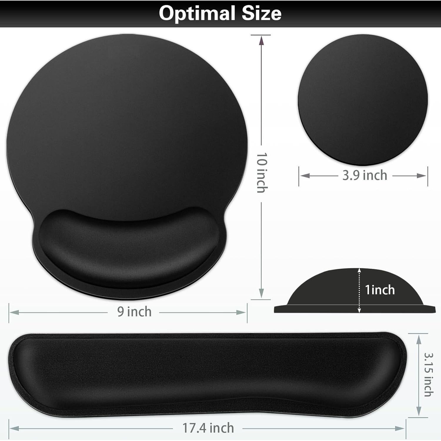 Alfombrilla de Ratón Ergonómica QOMOLAMA con Reposamuñecas 3-en-1
