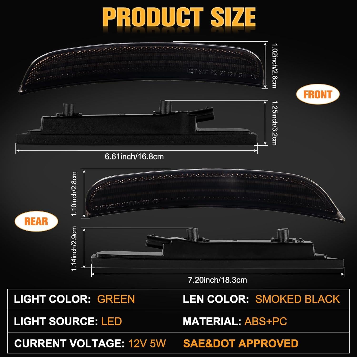 Luces de Marcador Lateral LED Gempro para Dodge Charger 2015-2023