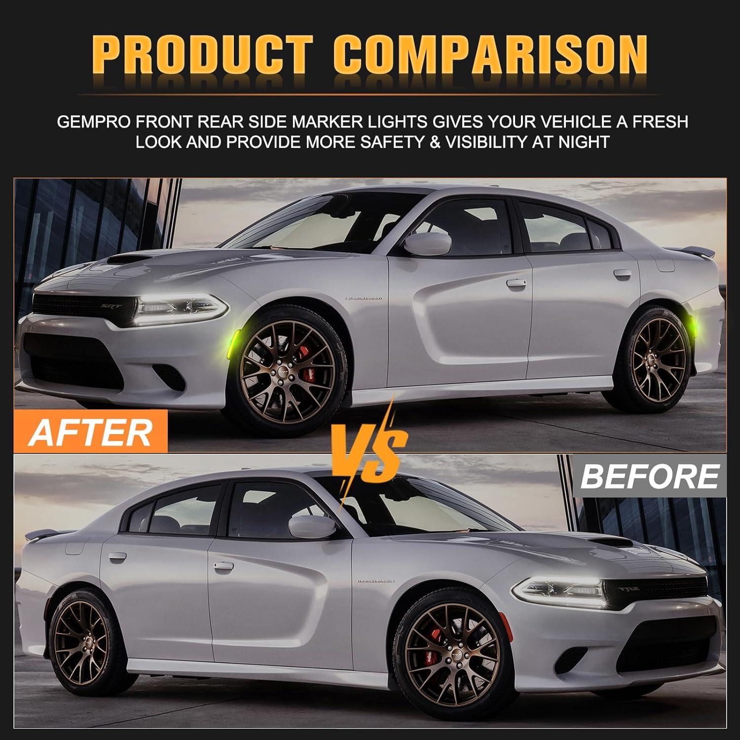 Luces de Marcador Lateral LED Gempro para Dodge Charger 2015-2023