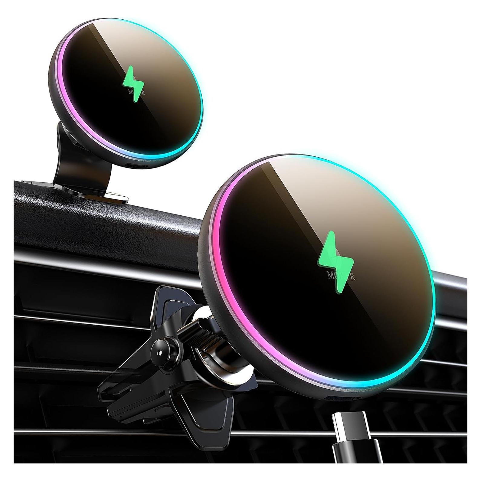 Cargador de coche MOKPR MagSafe 15W con soporte magnético
