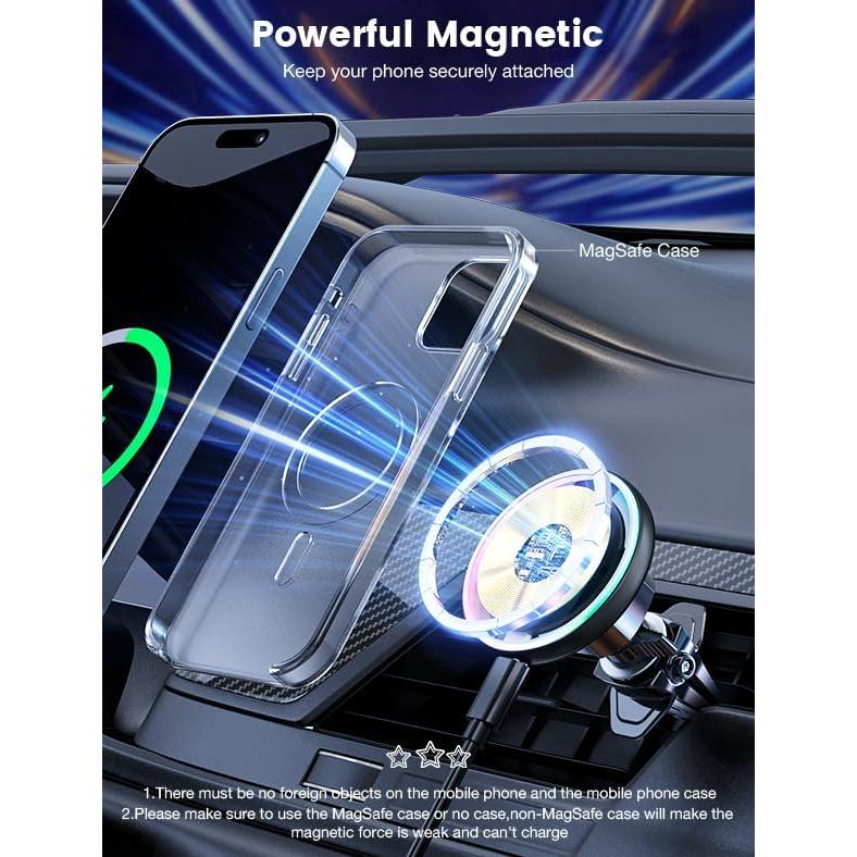 Cargador de coche MOKPR MagSafe 15W con soporte magnético