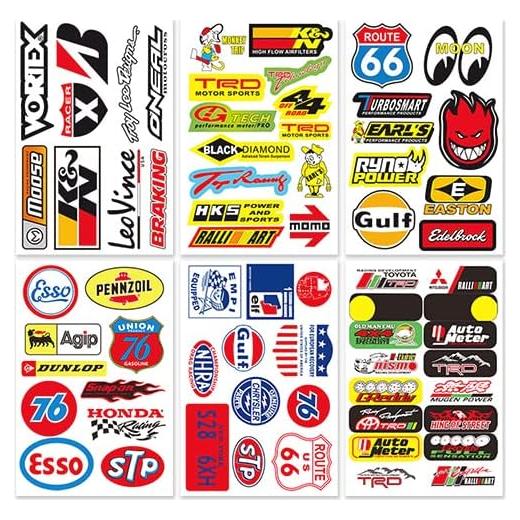 Calcomanías de Vinilo DmStore 6 Hojas Autos Caricatura