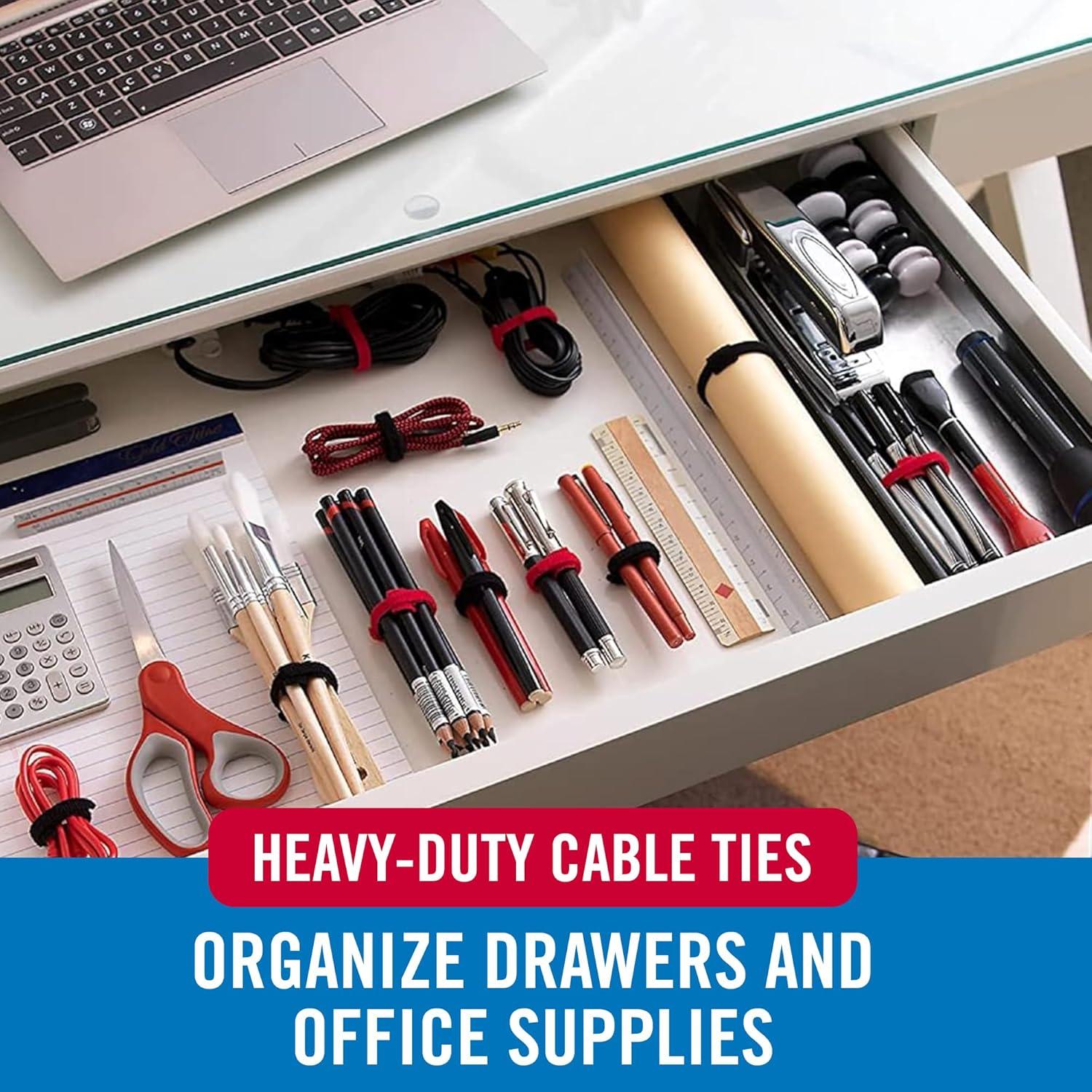 Sujetadores de Cable Reutilizables VELCRO Marca 60 Piezas 20.3 cm