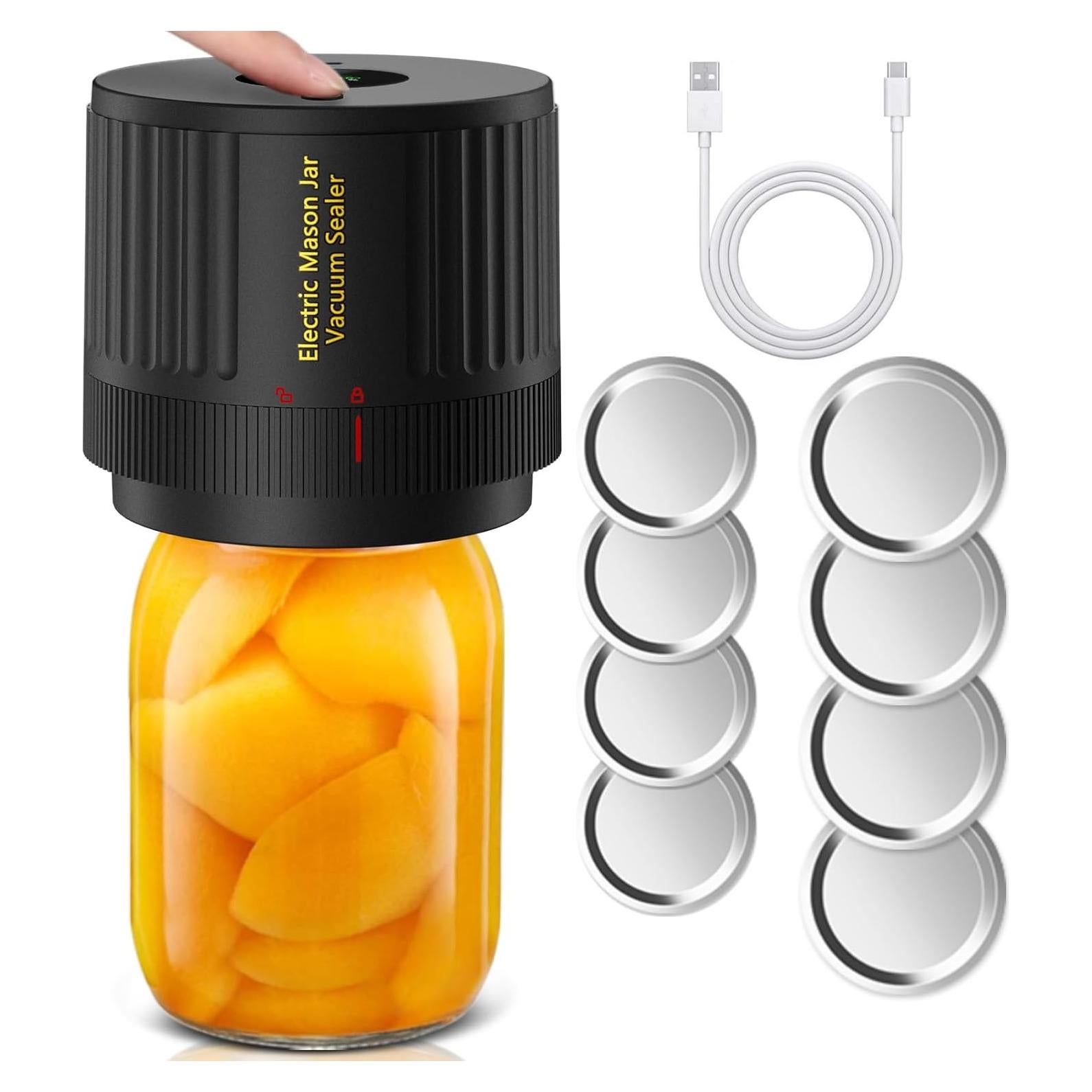 Sellador al vacío eléctrico OXLIMKEE para frascos Mason negro